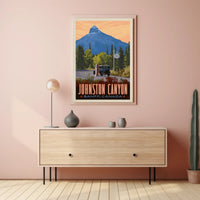 Vintage Scenic Johnston Canyon Travel Adventure Poster PosterGoat