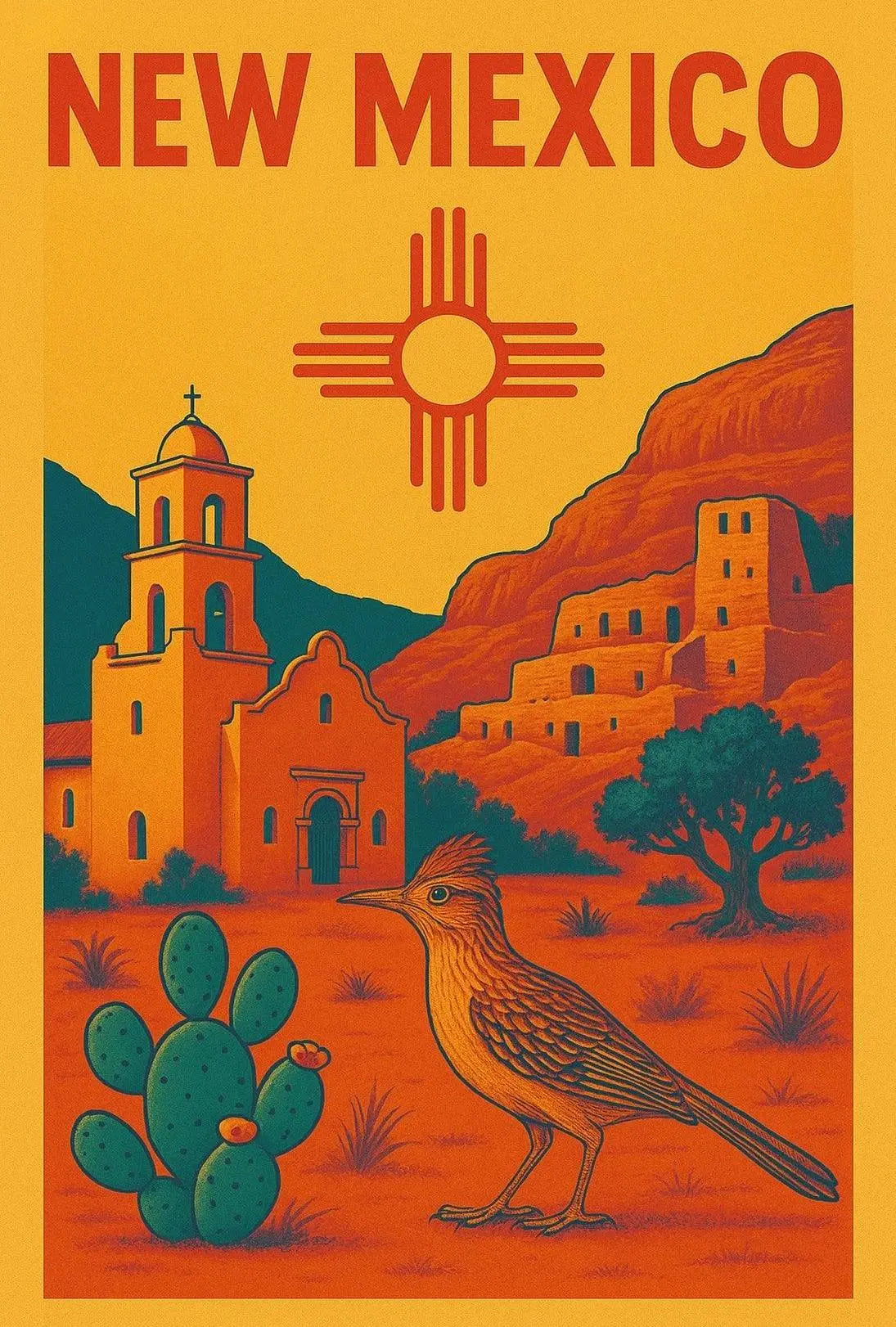 Vintage Scenic New Mexico Travel Poster PosterGoat