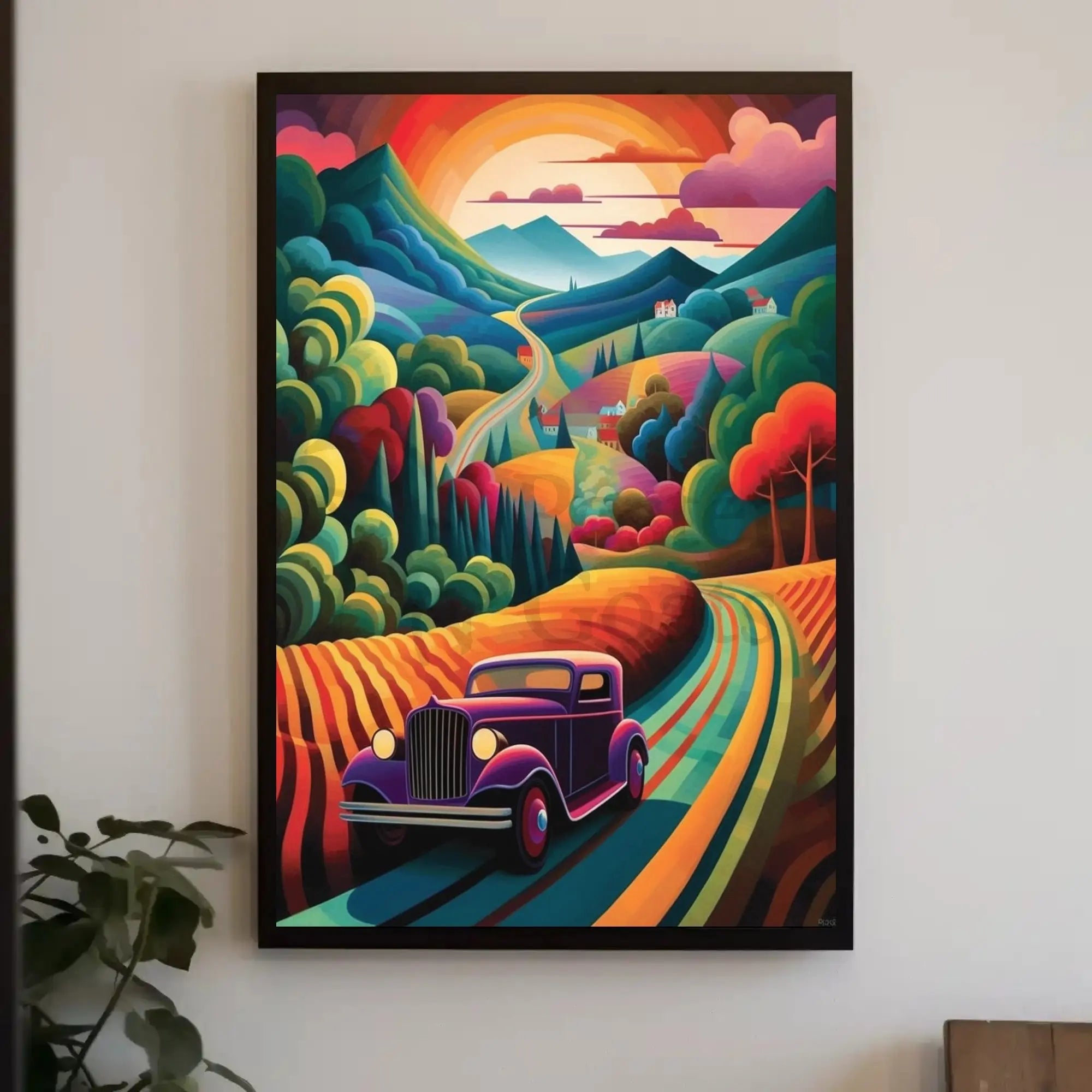 Vintage Scenic Road Adventure Travel Poster PosterGoat