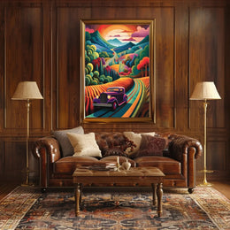 Vintage Scenic Road Adventure Travel Poster PosterGoat