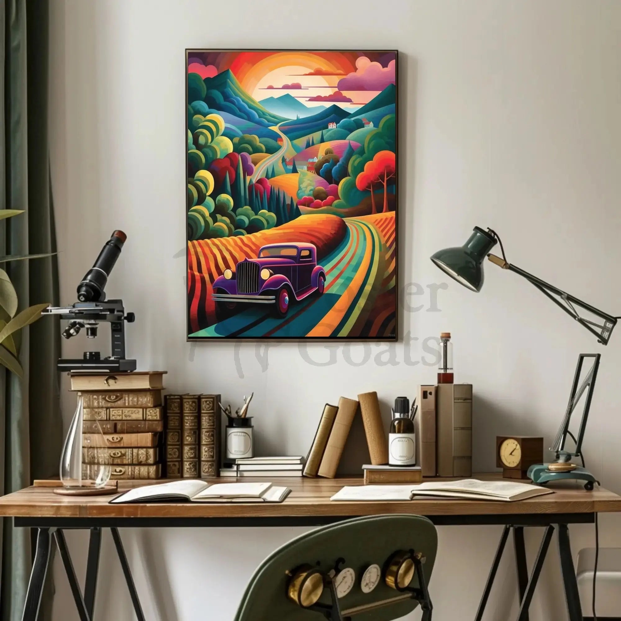 Vintage Scenic Road Adventure Travel Poster PosterGoat