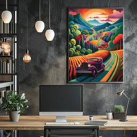 Vintage Scenic Road Adventure Travel Poster PosterGoat