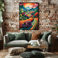 Vintage Scenic Road Adventure Travel Poster PosterGoat