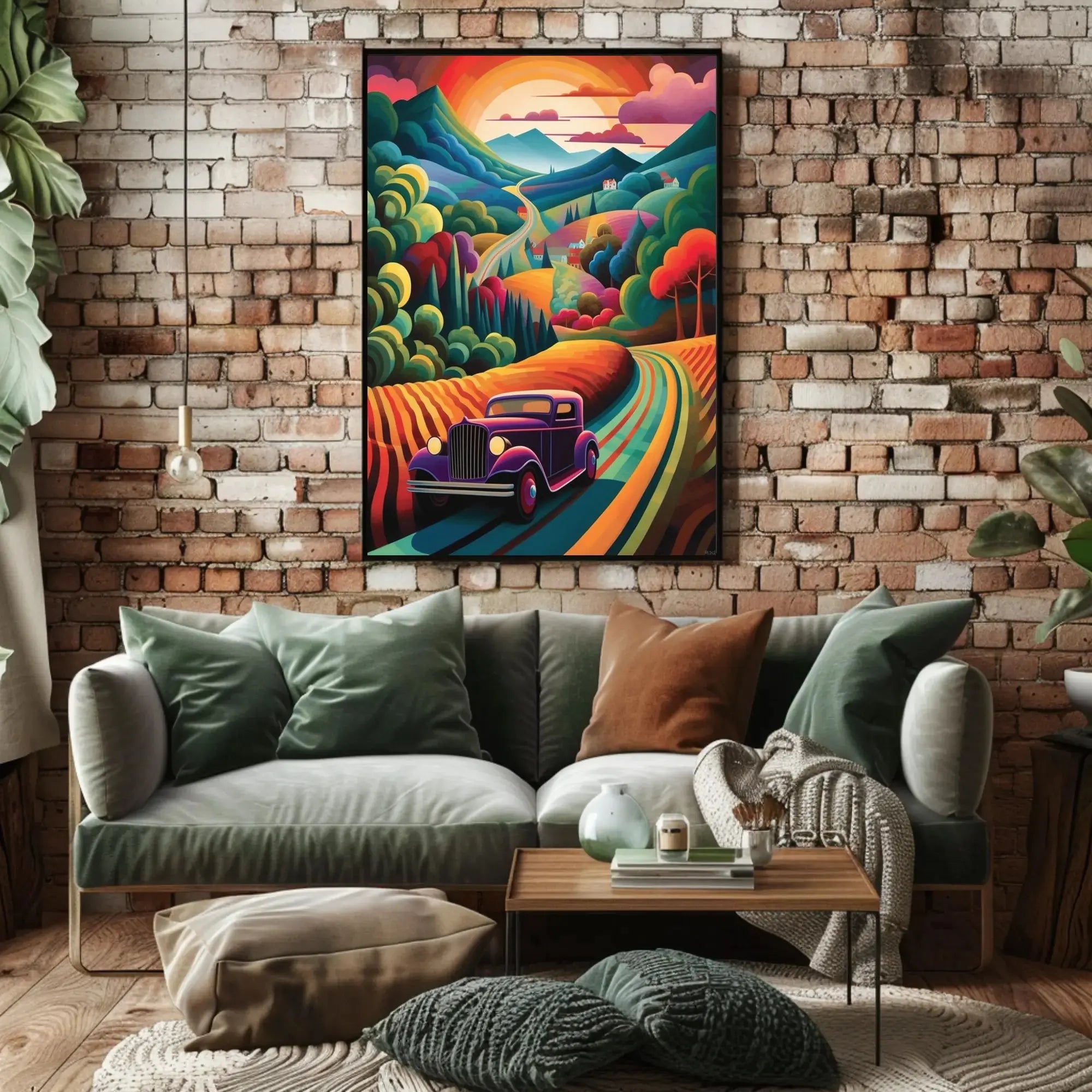 Vintage Scenic Road Adventure Travel Poster PosterGoat