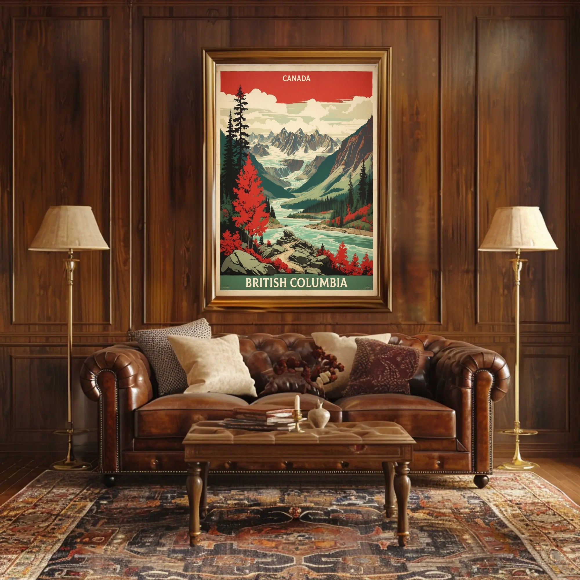 Vintage Scenic Travel Poster British Columbia Canada PosterGoat