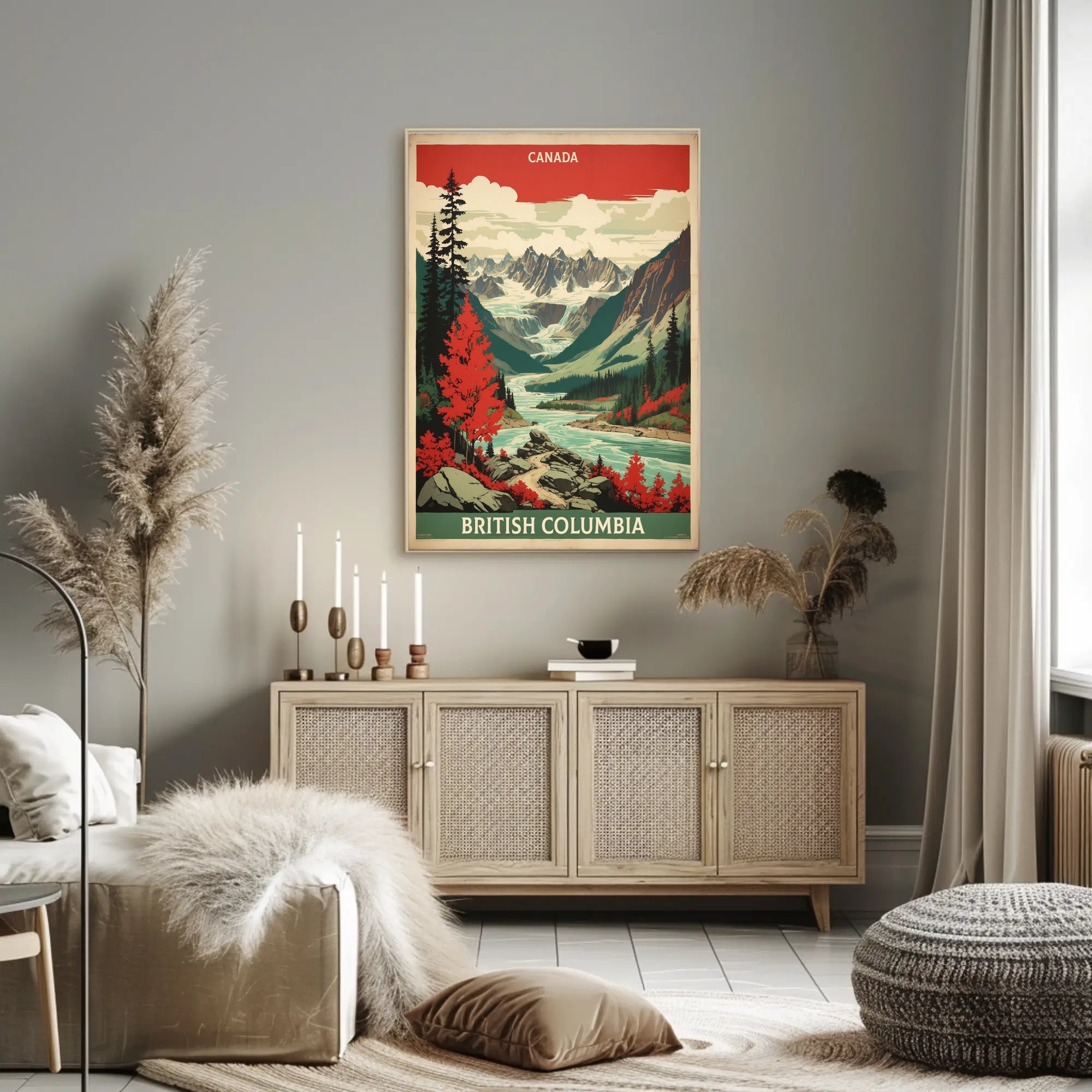 Vintage Scenic Travel Poster British Columbia Canada PosterGoat