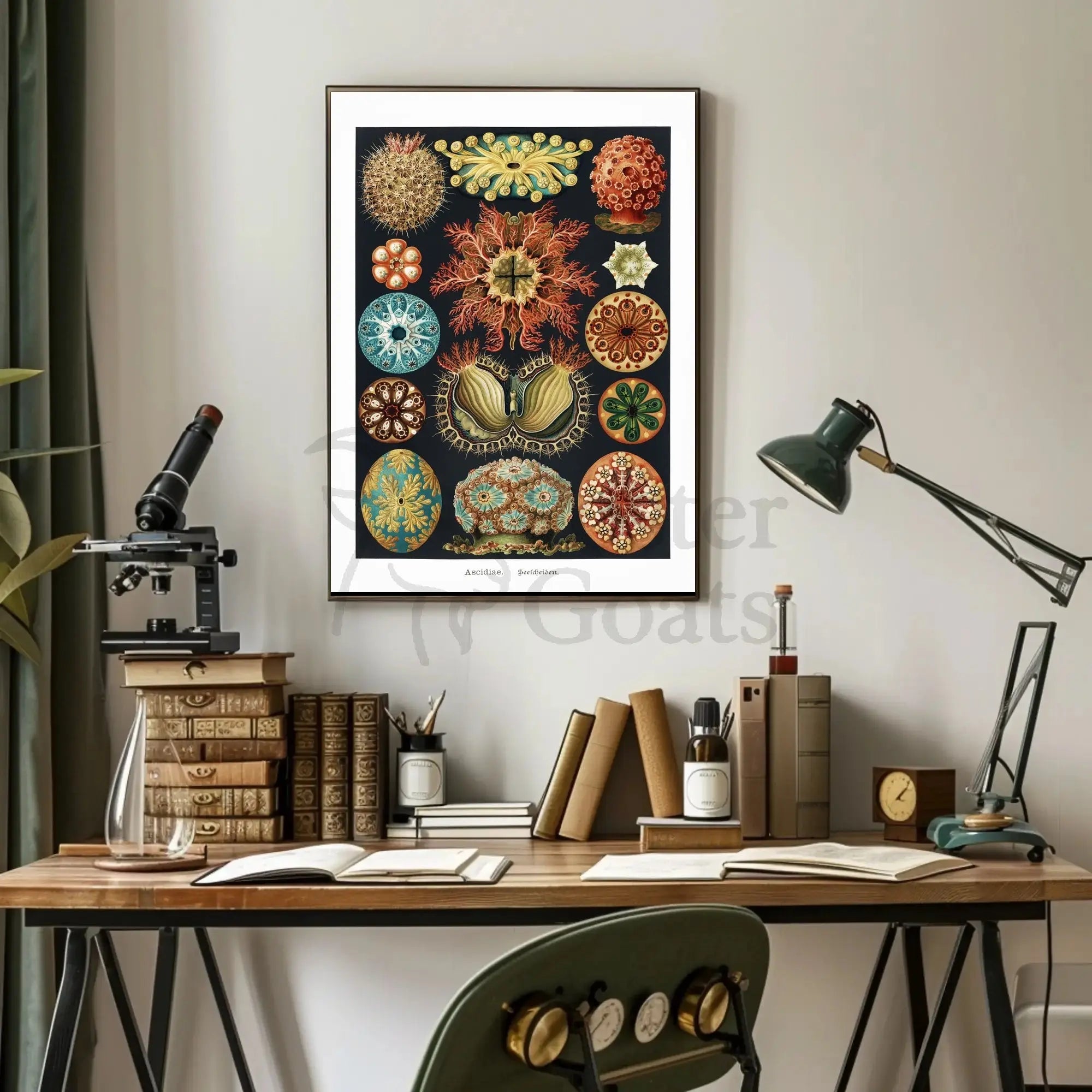 Vintage Scientific Illustration of Sea Squirts Animal Poster PosterGoat