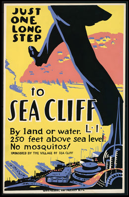 Vintage Sea Cliff Travel Promotion: Bold Mid-Century Modern Poster PosterGoat