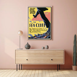 Vintage Sea Cliff Travel Promotion: Bold Mid-Century Modern Poster PosterGoat