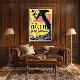 Vintage Sea Cliff Travel Promotion: Bold Mid-Century Modern Poster PosterGoat