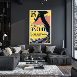 Vintage Sea Cliff Travel Promotion: Bold Mid-Century Modern Poster PosterGoat