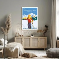 Vintage Skiing Adventure Poster - Retro Travel Poster PosterGoat