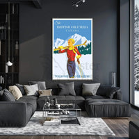 Vintage Skiing Adventure Poster - Retro Travel Poster PosterGoat