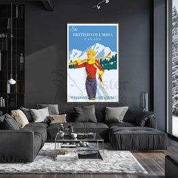 Vintage Skiing Adventure Poster - Retro Travel Poster PosterGoat