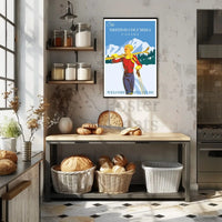 Vintage Skiing Adventure Poster - Retro Travel Poster PosterGoat