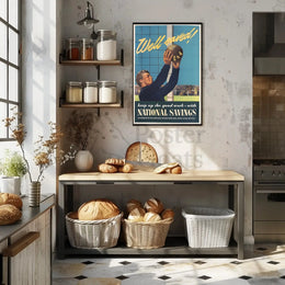 Vintage Soccer Financial Savings WWII Propaganda Poster PosterGoat