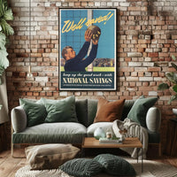 Vintage Soccer Financial Savings WWII Propaganda Poster PosterGoat