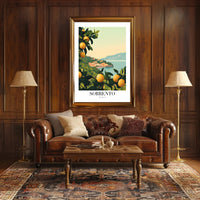 Vintage Sorrento Coastal Travel Poster PosterGoat