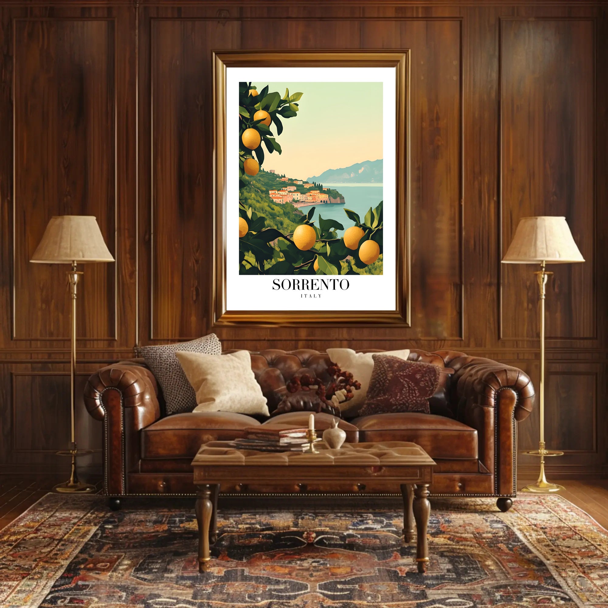 Vintage Sorrento Coastal Travel Poster PosterGoat