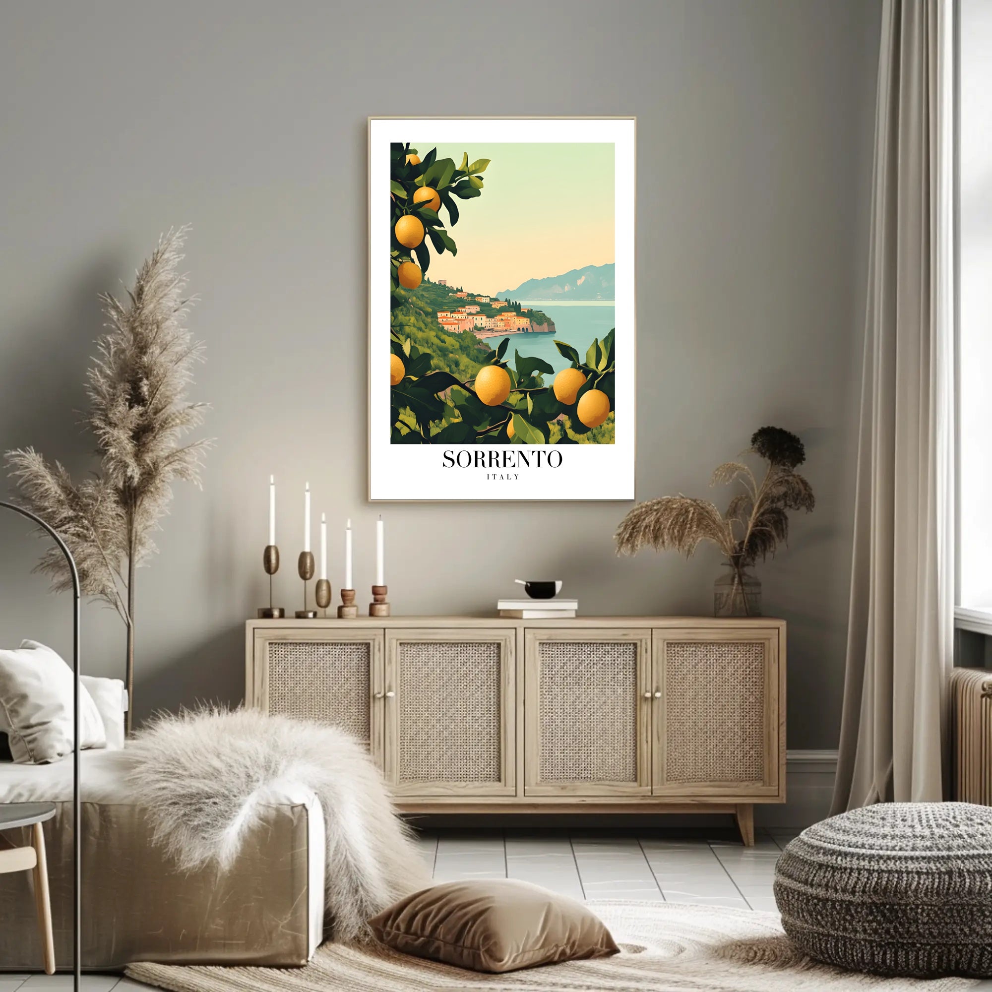 Vintage Sorrento Coastal Travel Poster PosterGoat