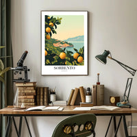 Vintage Sorrento Coastal Travel Poster PosterGoat