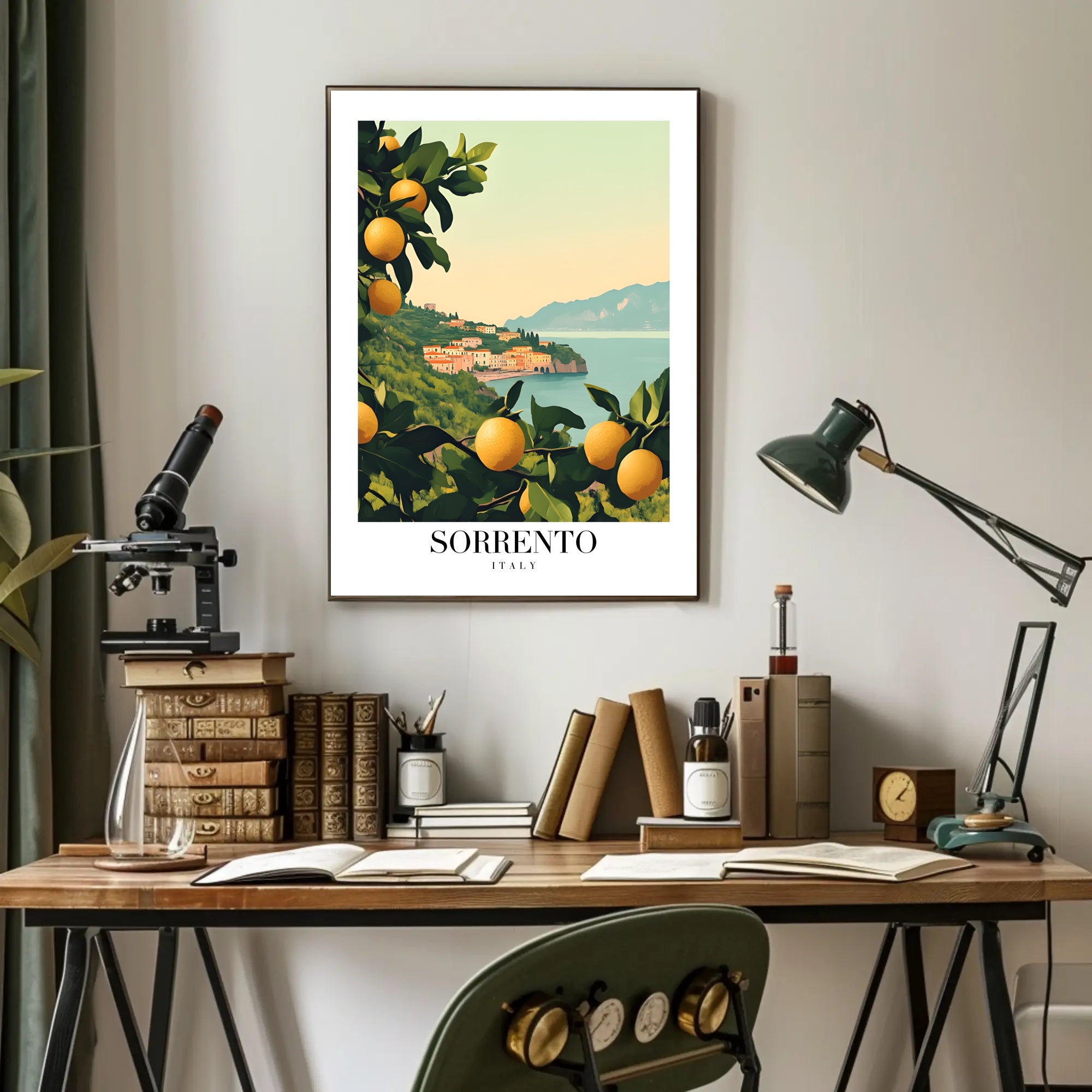 Vintage Sorrento Coastal Travel Poster PosterGoat
