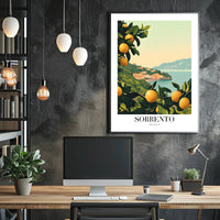 Vintage Sorrento Coastal Travel Poster PosterGoat