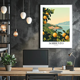 Vintage Sorrento Coastal Travel Poster PosterGoat