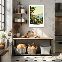 Vintage Sorrento Coastal Travel Poster PosterGoat