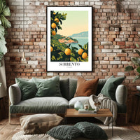 Vintage Sorrento Coastal Travel Poster PosterGoat