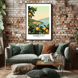 Vintage Sorrento Coastal Travel Poster PosterGoat