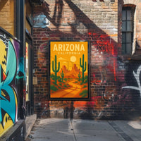 Vintage Southwest Desert Landscape Illustration Travel Poster PosterGoat