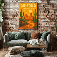 Vintage Southwest Desert Landscape Illustration Travel Poster PosterGoat