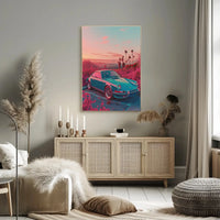 Vintage Sports Car Scenic Road Art Poster PosterGoat