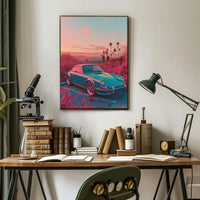 Vintage Sports Car Scenic Road Art Poster PosterGoat