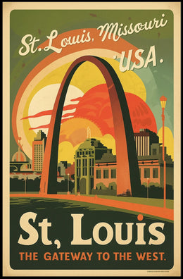 Vintage St. Louis Gateway Arch Travel Poster PosterGoat