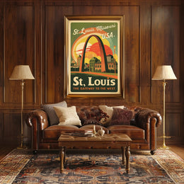 Vintage St. Louis Gateway Arch Travel Poster PosterGoat