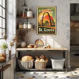 Vintage St. Louis Gateway Arch Travel Poster PosterGoat