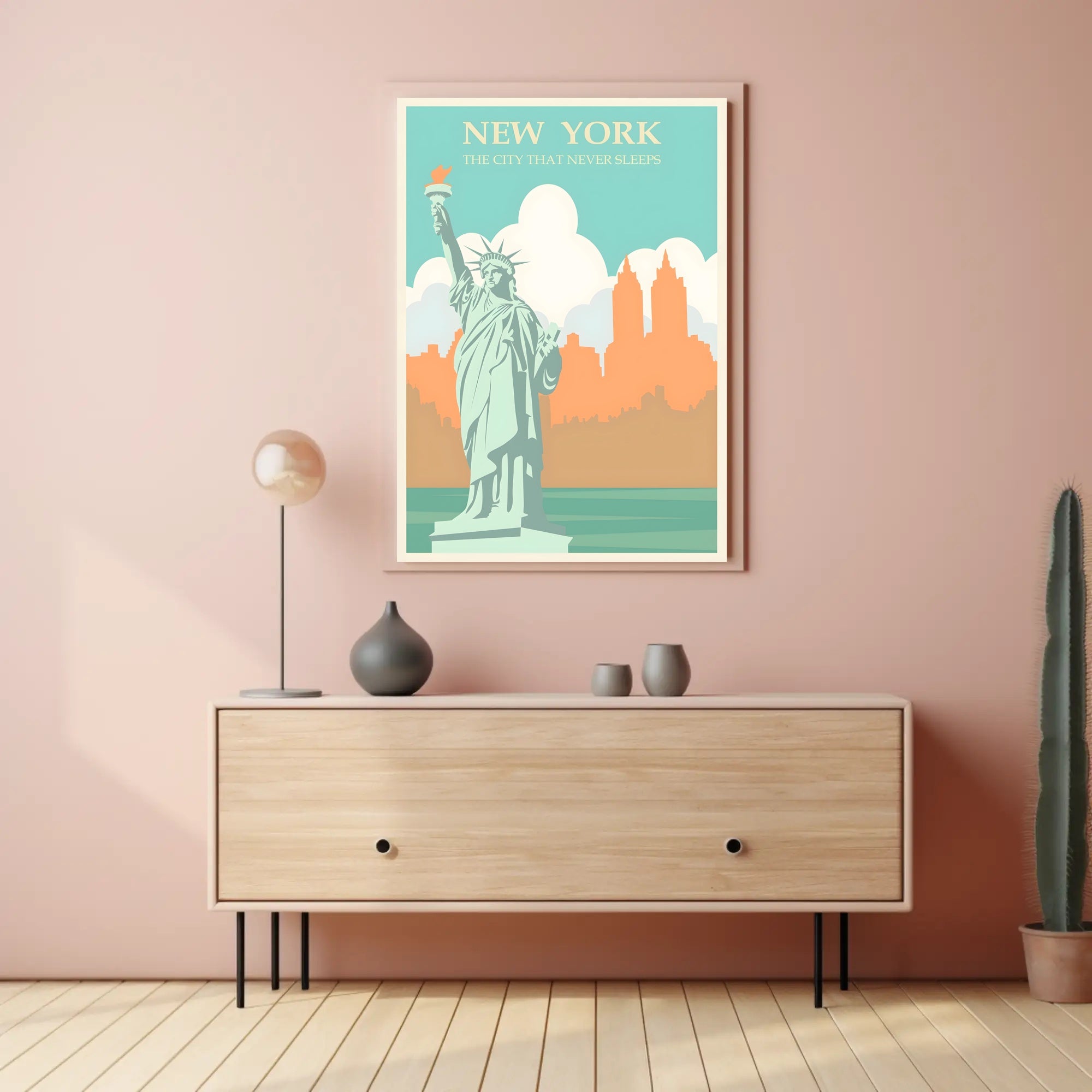Vintage Statue of Liberty Travel Poster for Nostalgic New York Lovers PosterGoat