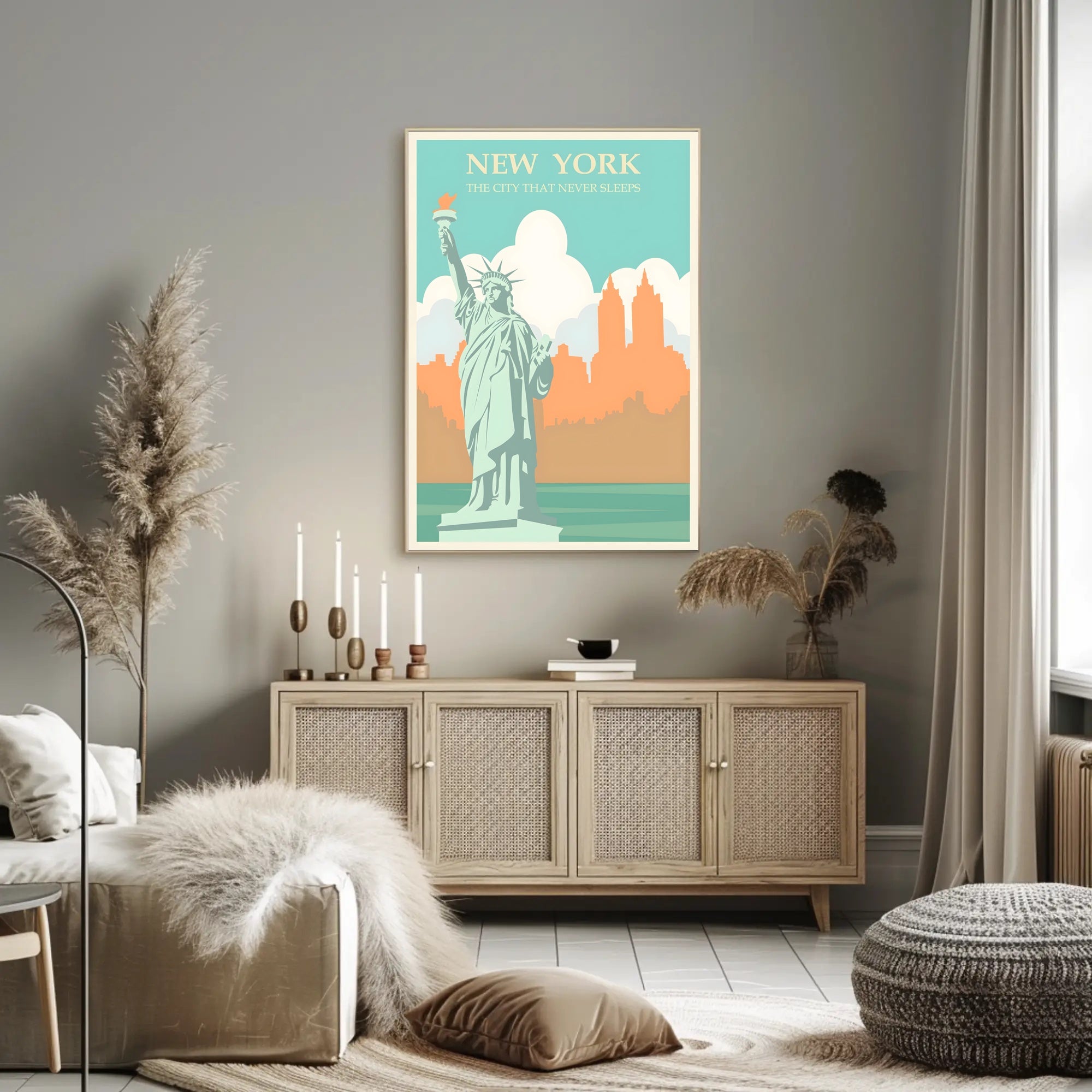 Vintage Statue of Liberty Travel Poster for Nostalgic New York Lovers PosterGoat
