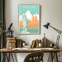 Vintage Statue of Liberty Travel Poster for Nostalgic New York Lovers PosterGoat