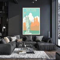 Vintage Statue of Liberty Travel Poster for Nostalgic New York Lovers PosterGoat