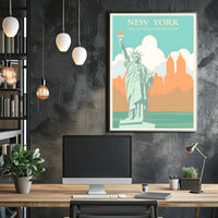 Vintage Statue of Liberty Travel Poster for Nostalgic New York Lovers PosterGoat