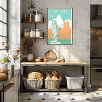Vintage Statue of Liberty Travel Poster for Nostalgic New York Lovers PosterGoat