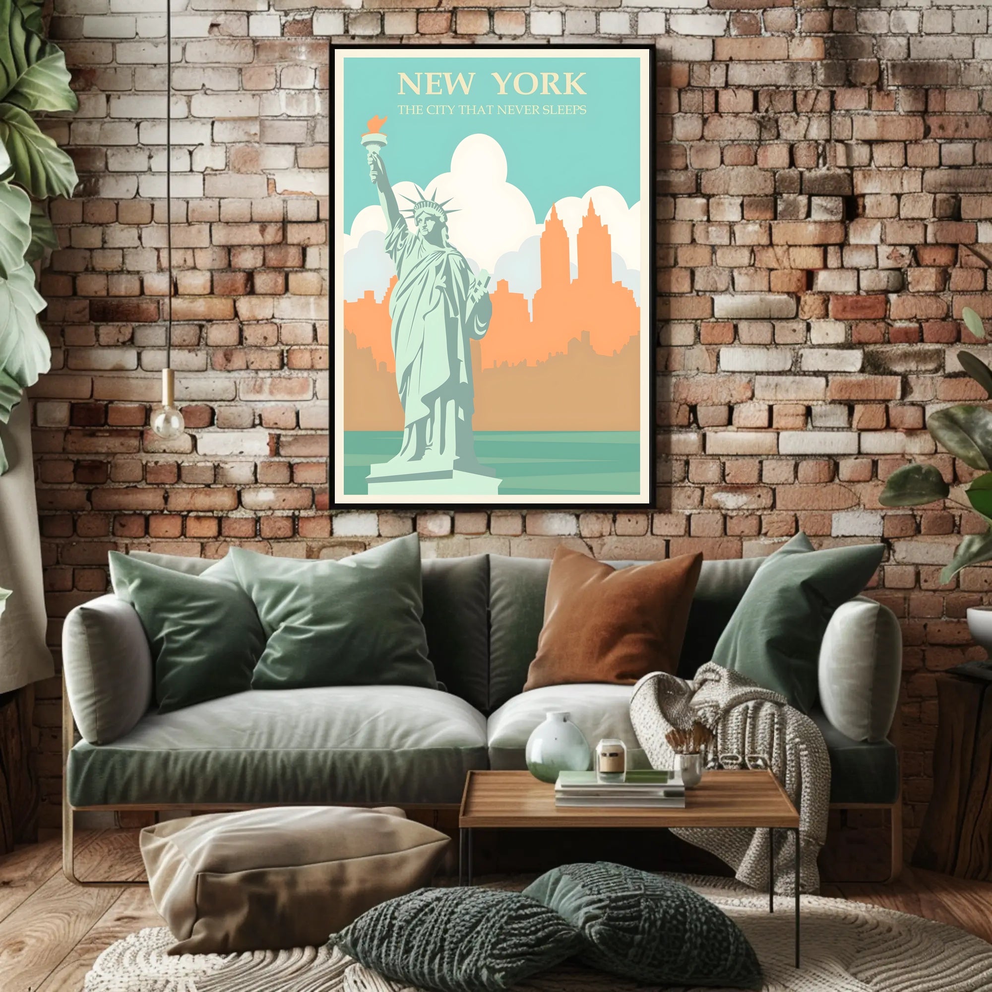 Vintage Statue of Liberty Travel Poster for Nostalgic New York Lovers PosterGoat