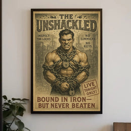 Vintage Strongman Defiance Poster: Cultural Heritage Poster PosterGoat