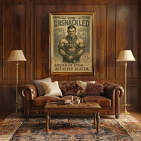 Vintage Strongman Defiance Poster: Cultural Heritage Poster PosterGoat