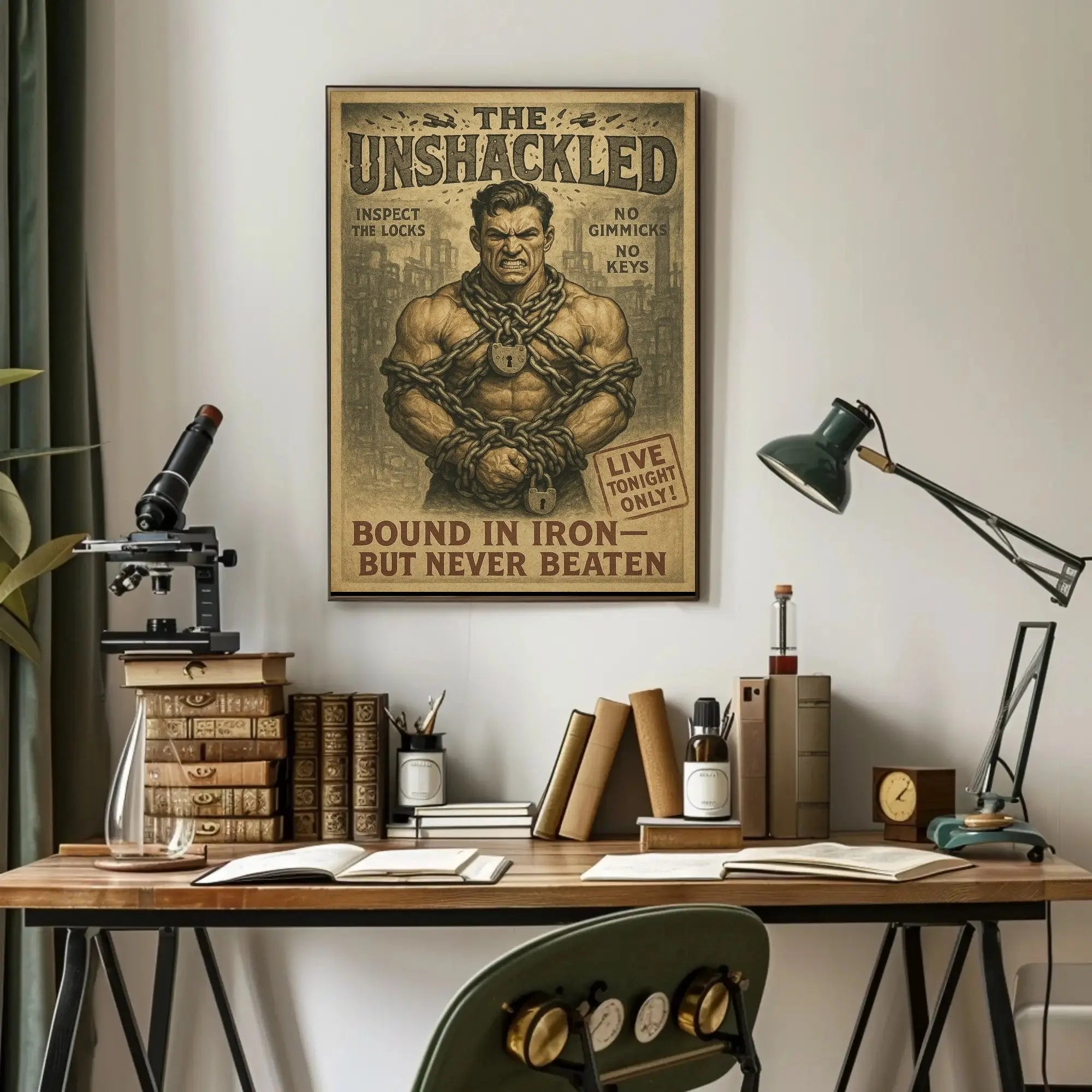 Vintage Strongman Defiance Poster: Cultural Heritage Poster PosterGoat