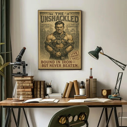 Vintage Strongman Defiance Poster: Cultural Heritage Poster PosterGoat