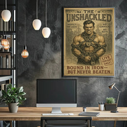 Vintage Strongman Defiance Poster: Cultural Heritage Poster PosterGoat